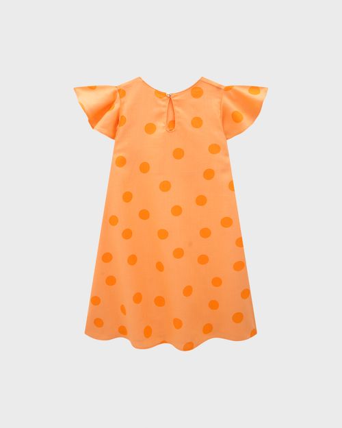 Vestido Menina Midi Estampa Poá Em Viscolinho - Carinhoso