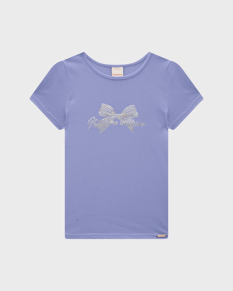 Blusa Menina Estampa Metalizada Em Algodão - Carinhoso