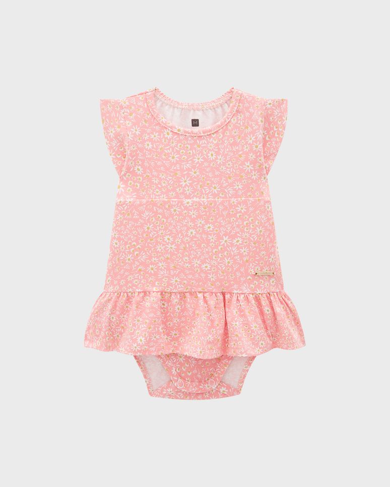 Vestido Body Menina Estampado Em Algodão - Carinhoso