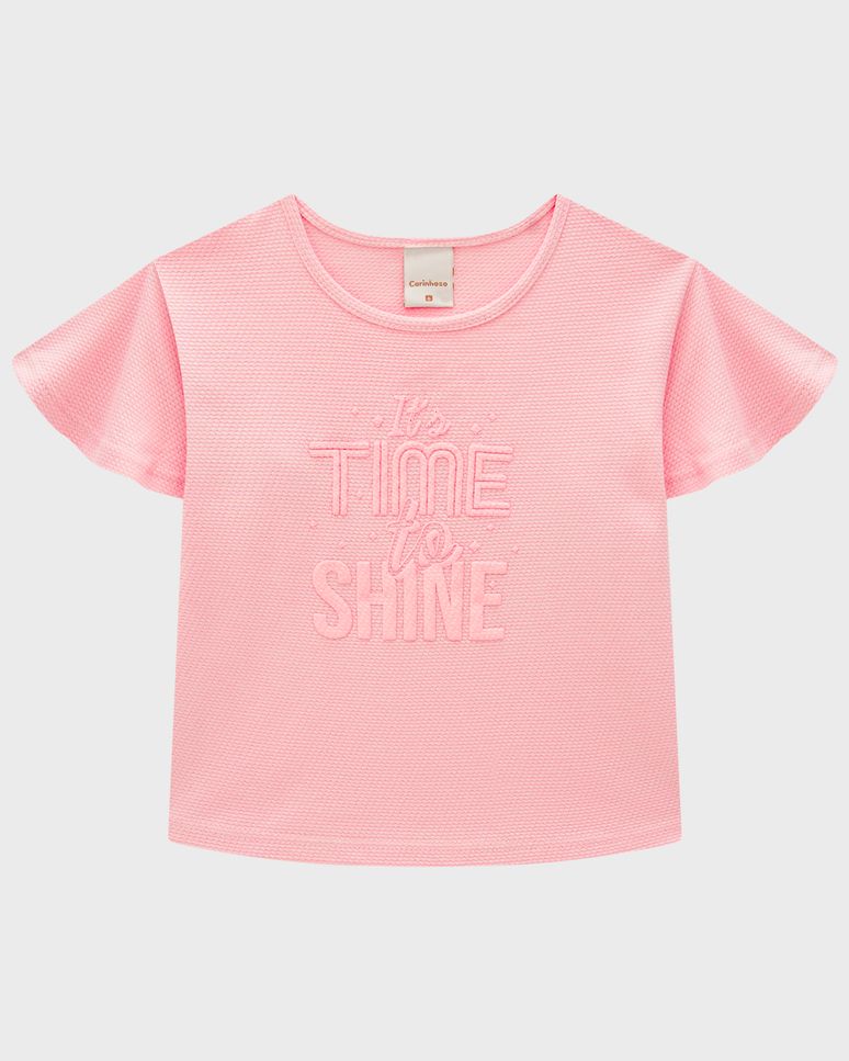 Conjunto Menina It's Time To Shine Em Malha Texturizada - Carinhoso