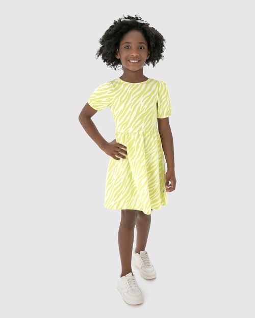 Vestido Infantil Estampa Animal Print Em Algodão Malwee Kids