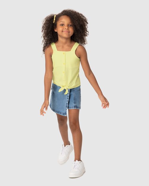 Regata Infantil Menina Amarração Frontal Em Malha Texturizada Malwee Kids