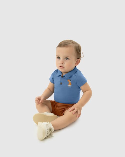 Conjunto Infantil Menino Body Estampa Puff + Bermuda Malwee Kids