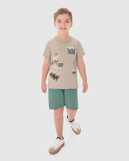 Conjunto Infantil Menino Camiseta Art Future Em Malha Botonê Malwee Kids