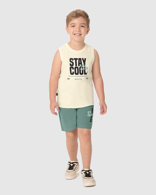 Conjunto Infantil Menino Regata Stay Cool Em Algodão Malwee Kids