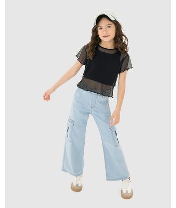 Conjunto Infantil Menina Top + Blusa Em Algodão E Tule Malwee Kids