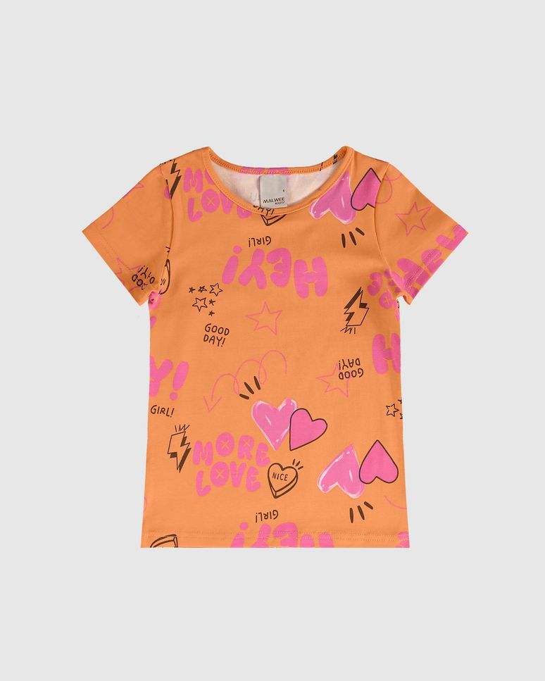 Blusa Infantil Menina Estampada Em Algodão Malwee Kids