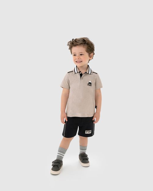 Conjunto Infantil Menino Camisa Polo Em Malha Botonê Malwee Kids