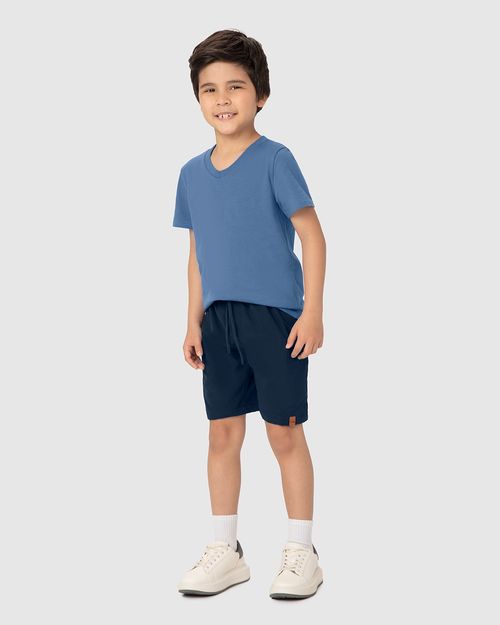 Bermuda Infantil Menino Bolsos Laterais Em Microfibra Malwee Kids