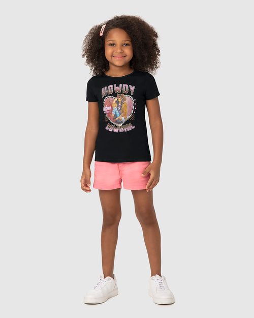 Blusa Infantil Menina Estampa Com Glitter Em Algodão Malwee Kids