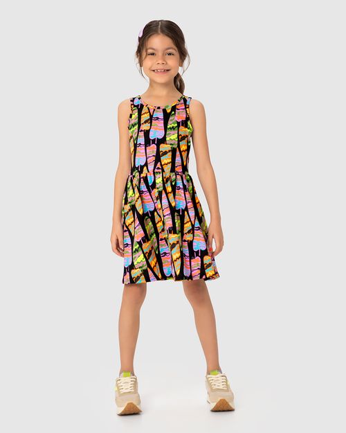 Vestido Infantil Estampado Em Algodão Malwee Kids