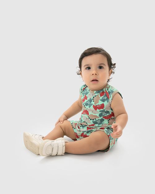 Macaquinho Infantil Menino Estampado Em Algodão Malwee Kids