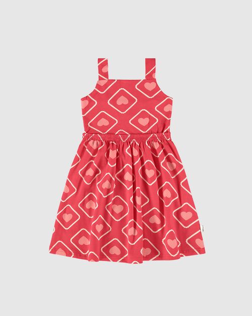 Vestido Infantil Acinturado Decote Reto Em Algodão Malwee Kids