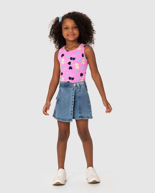 Regata Infantil Menina Estampada Em Algodão Malwee Kids