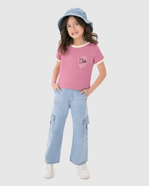 Blusa Infantil Menina Estampa Com Puff Em Ribana Malwee Kids