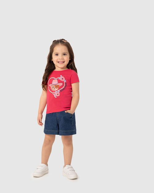 Blusa Infantil Menina Gatinha Do Oeste Em Algodão Malwee Kids