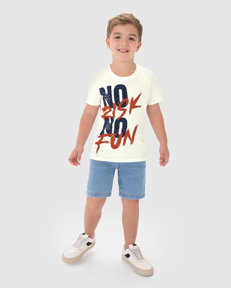 Camiseta Infantil Menino No Risk No Fun Em Algodão Malwee Kids