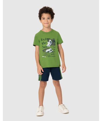Conjunto Infantil Menino Enjoy The Sun Em Algodão Malwee Kids