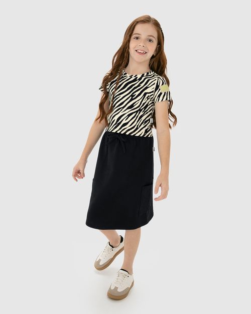 Conjunto Infantil Menina Blusa Animal Print + Saia Midi Cargo Malwee Kids