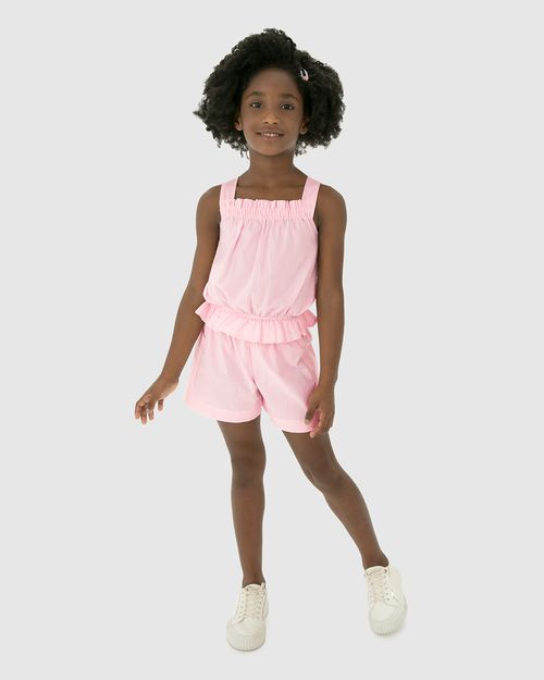 Conjunto Infantil Menina Blusa Cropped + Shorts Clochard Malwee Kids