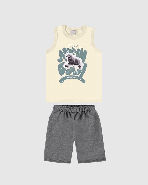Conjunto Infantil Menino Regata + Bermuda Em Algodão Malwee Kids
