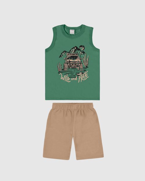 Conjunto Infantil Menino Regata + Bermuda Em Algodão Malwee Kids