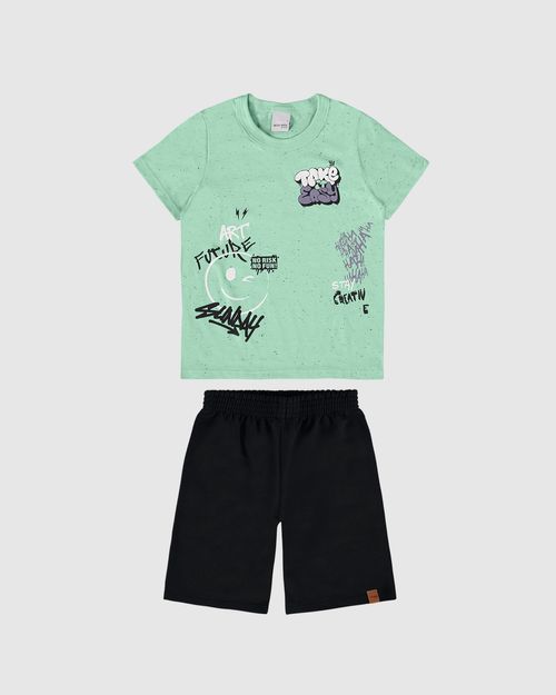 Conjunto Infantil Menino Camiseta Art Future Em Malha Botonê Malwee Kids
