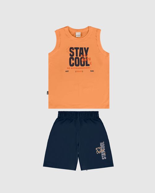 Conjunto Infantil Menino Regata Stay Cool Em Algodão Malwee Kids