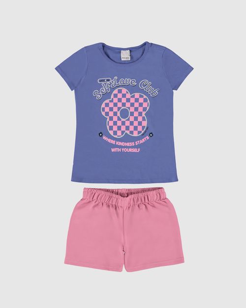 Conjunto Infantil Menina Self Love Club Em Algodão Malwee Kids