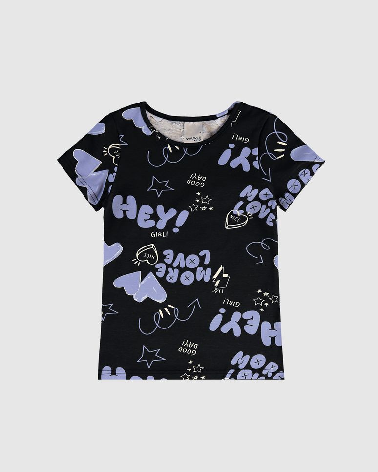 Blusa Infantil Menina Estampada Em Algodão Malwee Kids