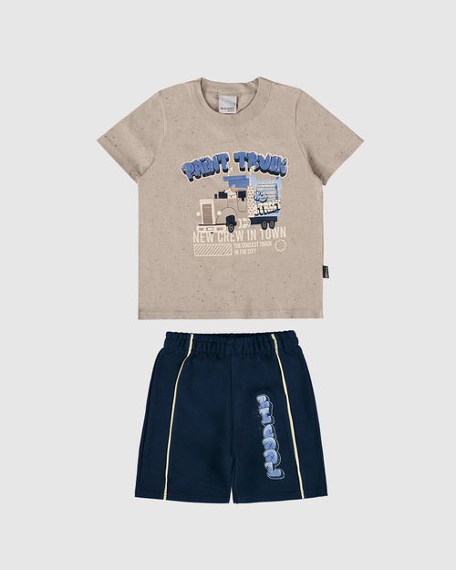 Conjunto Infantil Menino Camiseta Paint Truck Em Malha Botonê Malwee Kids