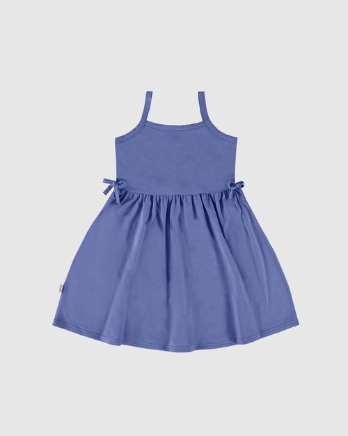 Vestido Infantil Laço Lateral Em Algodão Malwee Kids