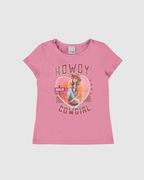 Blusa Infantil Menina Estampa Com Glitter Em Algodão Malwee Kids