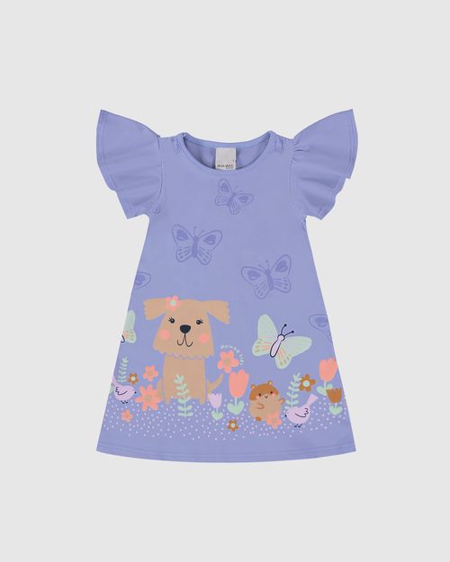 Vestido Infantil Amplo Com Estampa Em Algodão Malwee Kids