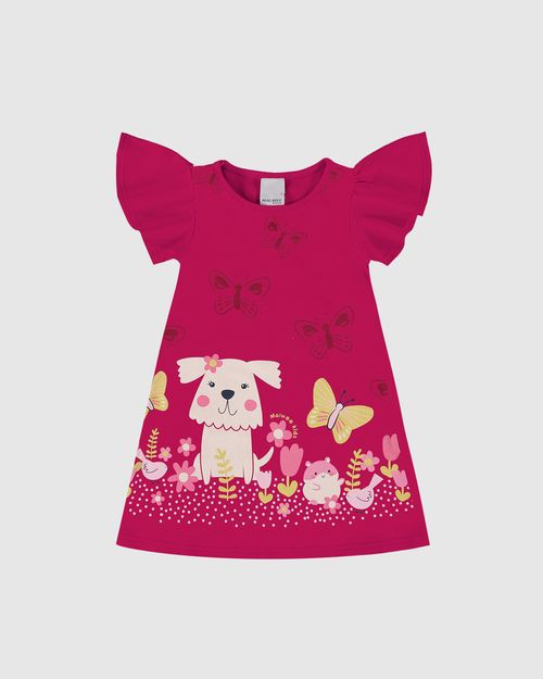 Vestido Infantil Amplo Com Estampa Em Algodão Malwee Kids