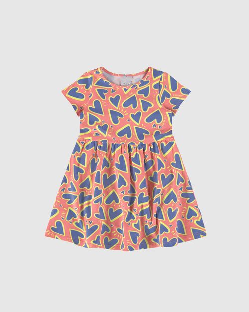 Vestido Infantil Rodado Com Estampa Em Algodão Malwee Kids