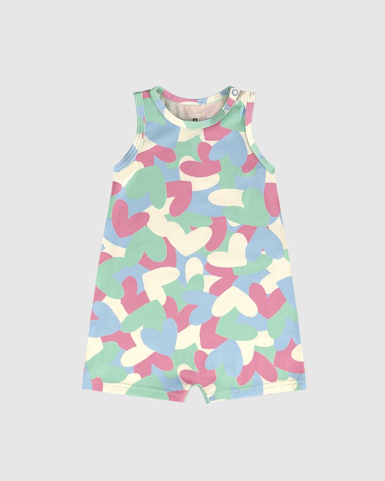 Macaquinho Infantil Menina Regata Em Algodão Malwee Kids