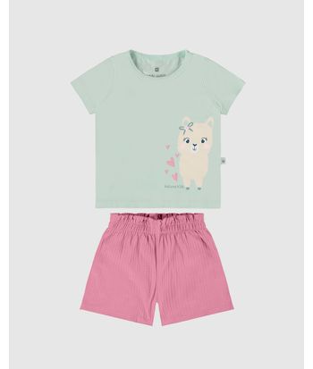 Conjunto Infantil Menina Blusa + Shorts Clochard Malwee Kids
