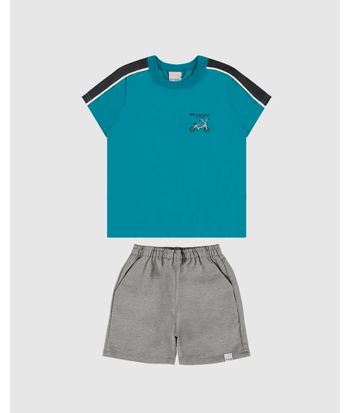 Conjunto Infantil Menino Camiseta Bmx Challenge Em Algodão Malwee Kids