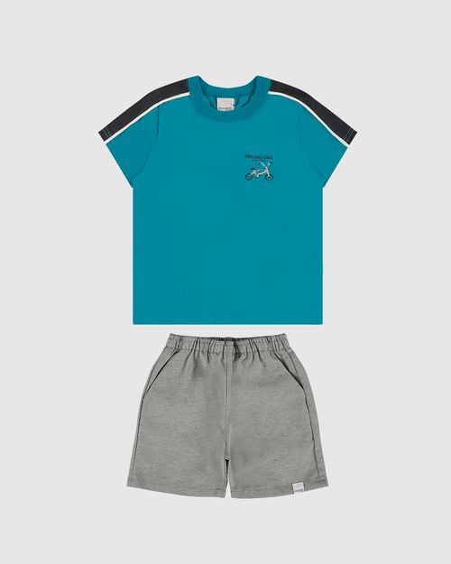 Conjunto Infantil Menino Camiseta Bmx Challenge Em Algodão Malwee Kids