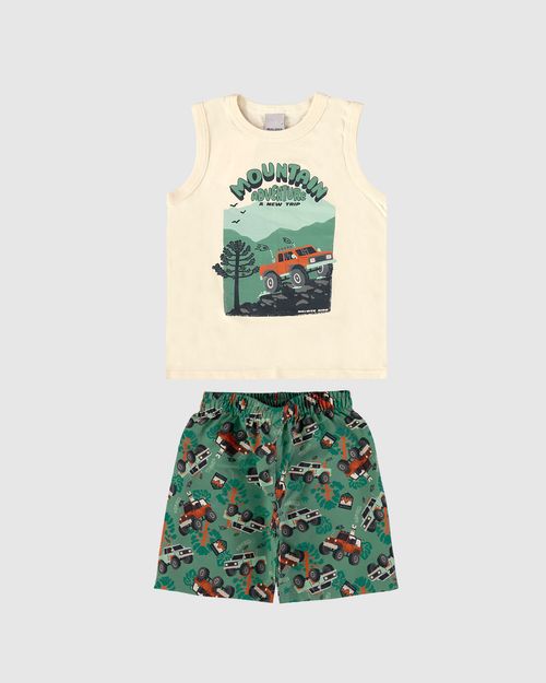 Conjunto Infantil Menino Regata Mountain Adventure Em Algodão Malwee Kids