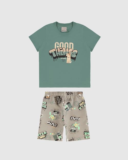 Conjunto Infantil Menino Good Things Em Algodão Malwee Kids