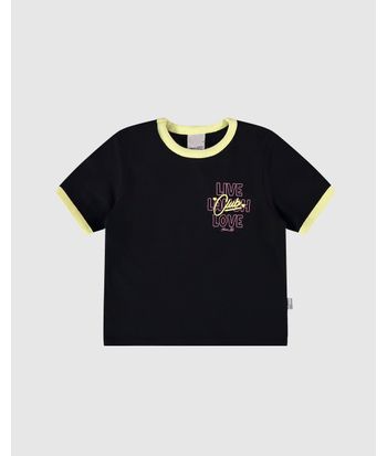 Blusa Infantil Menina Estampa Com Puff Em Ribana Malwee Kids