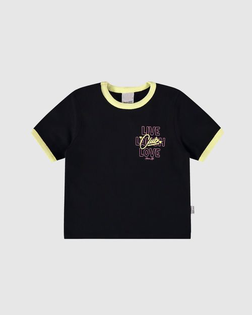 Blusa Infantil Menina Estampa Com Puff Em Ribana Malwee Kids