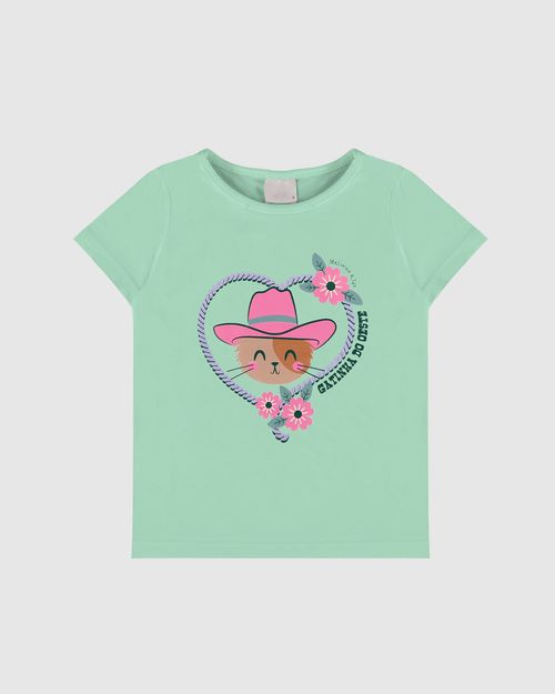 Blusa Infantil Menina Gatinha Do Oeste Em Algodão Malwee Kids