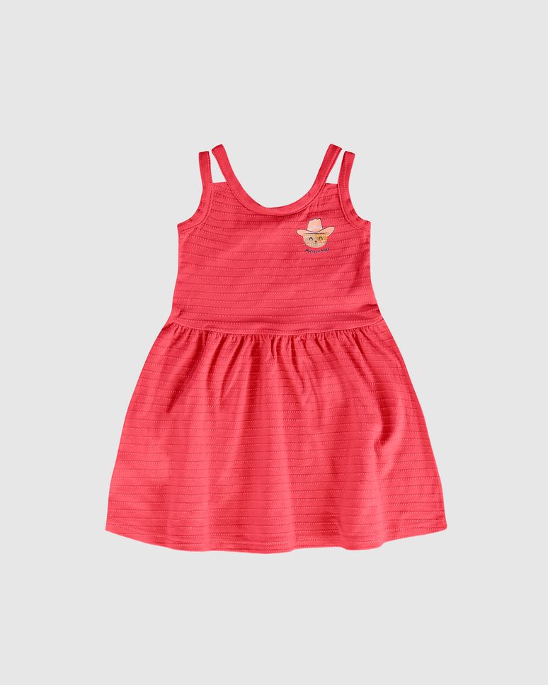 Vestido Infantil Alça Dupla Em Malha Texturizada Malwee Kids