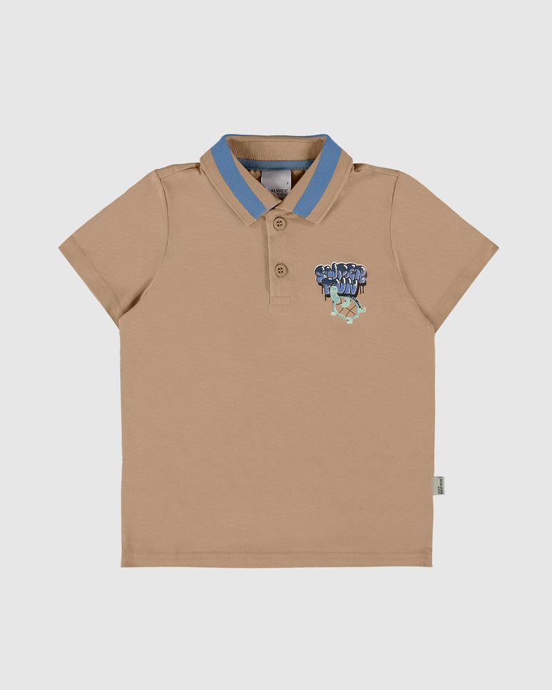 Camisa Polo Infantil Menino Super Fun Em Algodão Malwee Kids