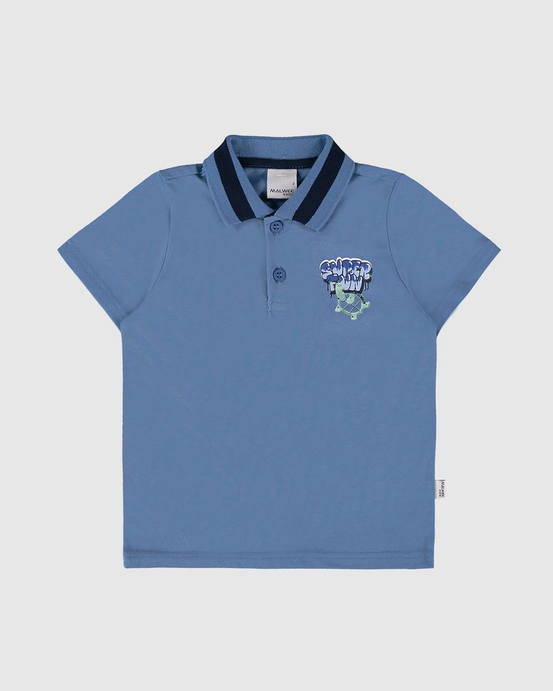 Camisa Polo Infantil Menino Super Fun Em Algodão Malwee Kids