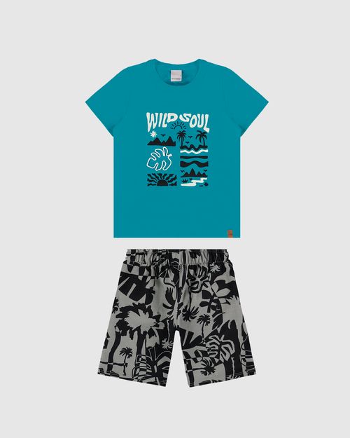 Conjunto Infantil Menino Wild Soul Em Algodão Malwee Kids