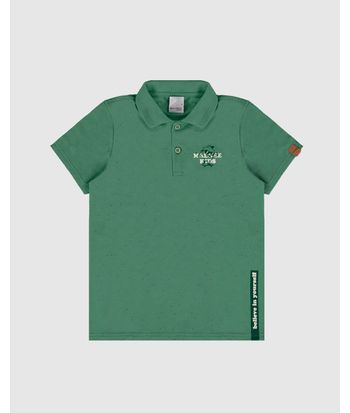 Camisa Polo Infantil Menino Com Estampa Em Malha Botonê Malwee Kids